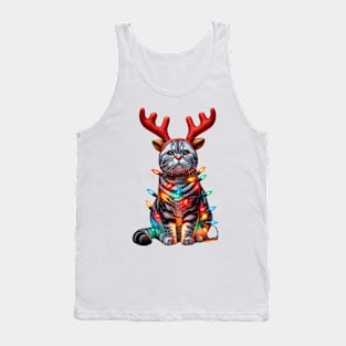 Christmas Red Nose American Shorthair Cat Tank Top